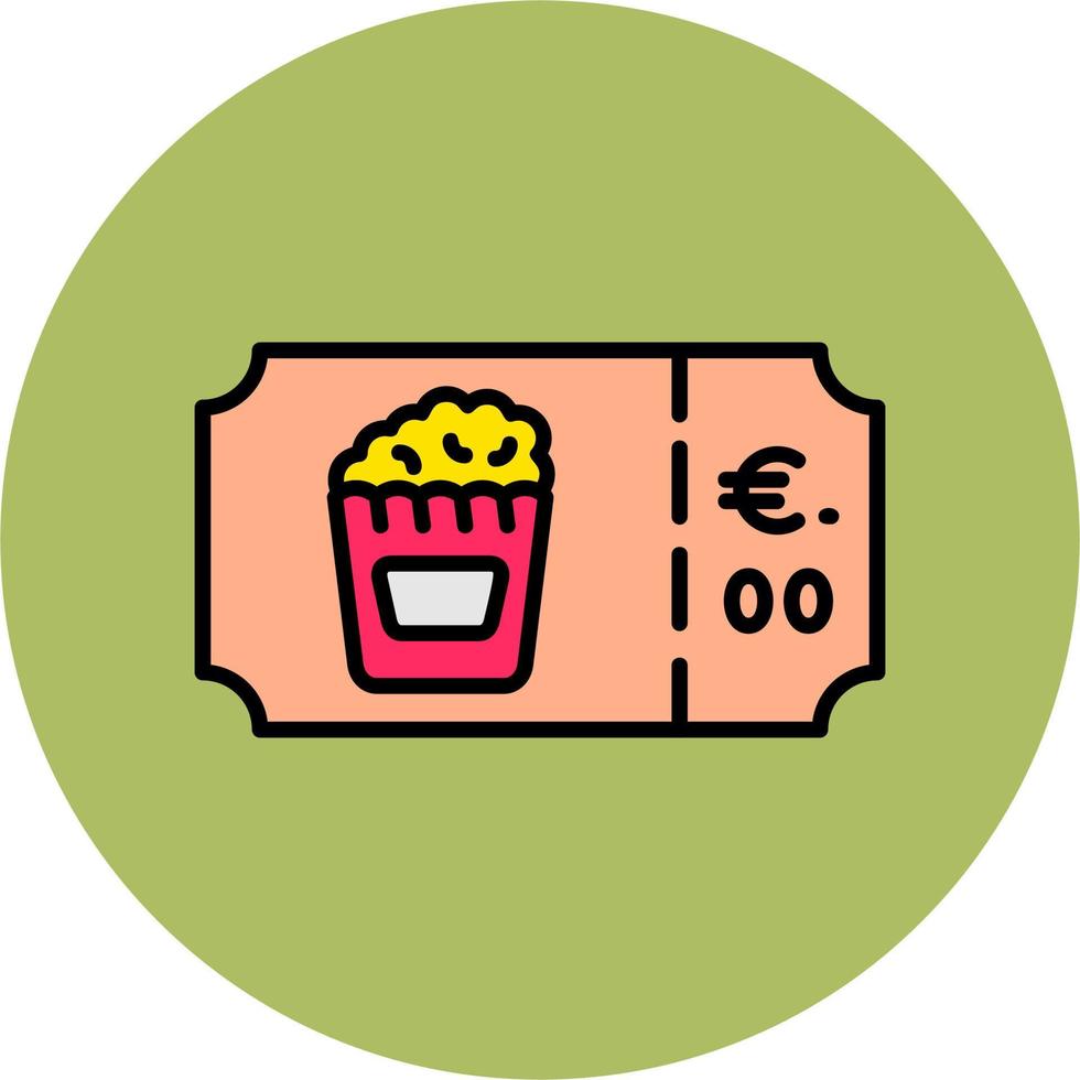 Popcorn Fahrkarte Vektor Symbol