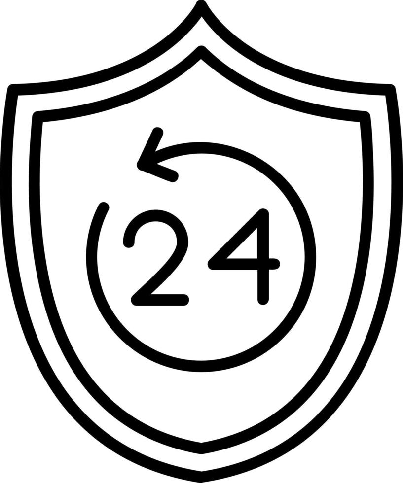 24 Std Sicherheit Vektor Symbol