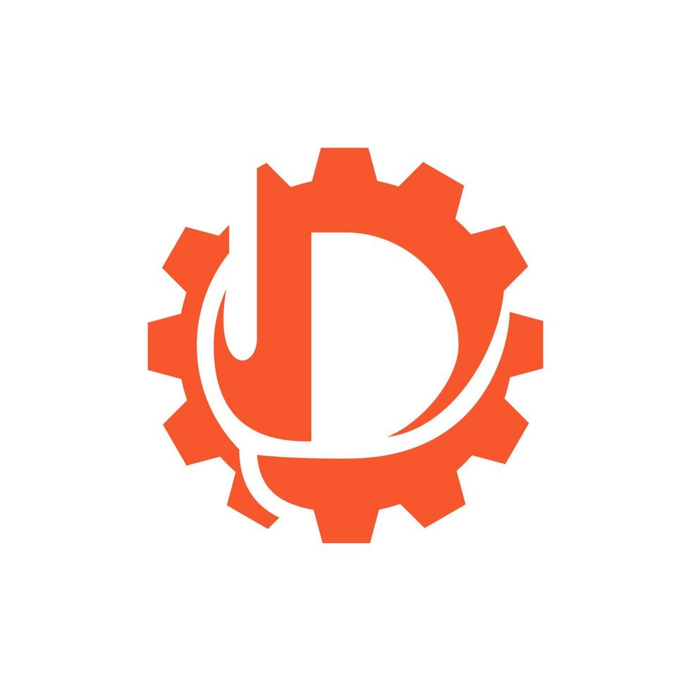brev d redskap enkel illustration logotyp design vektor