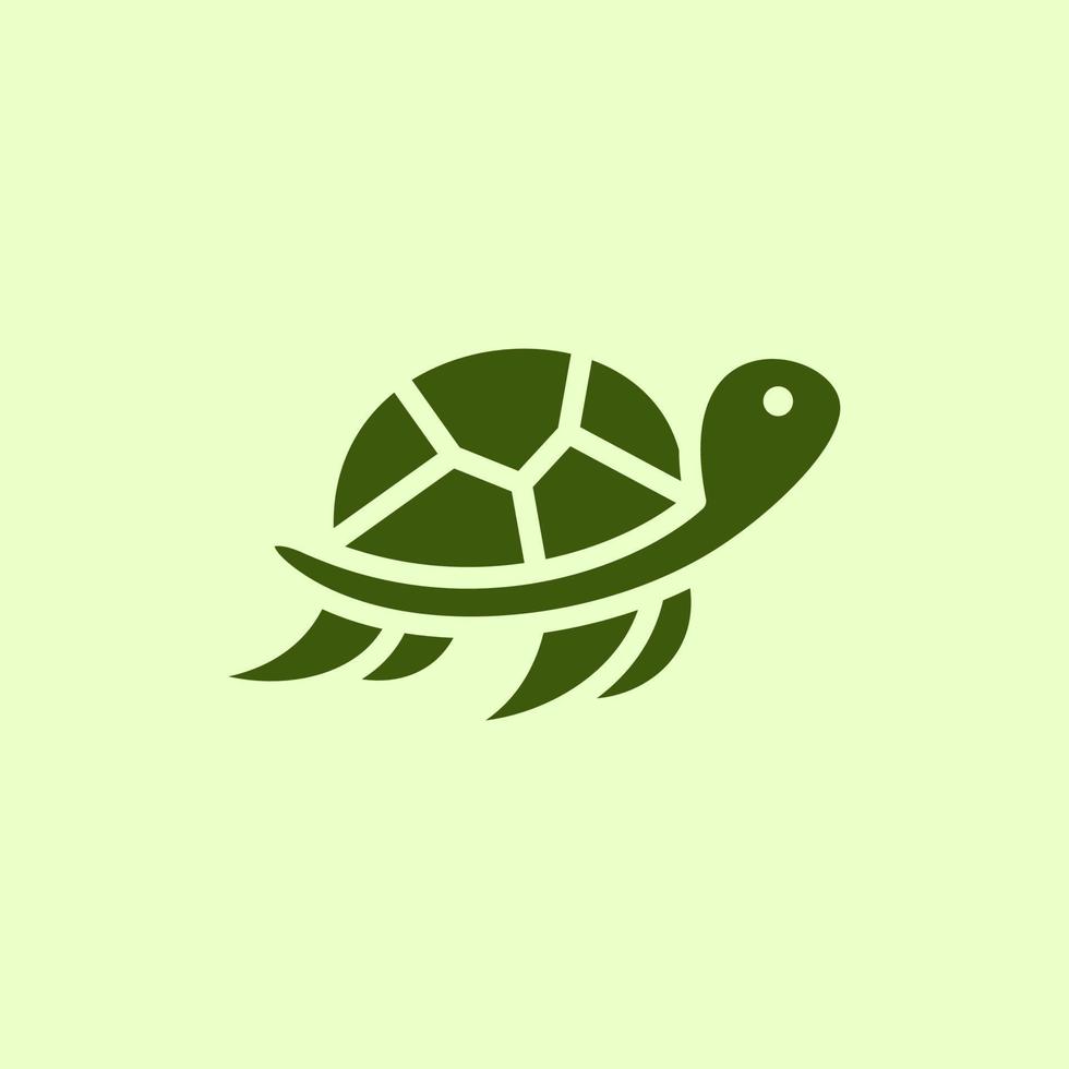 Grün Schildkröte Schwimmen einfach Logo Design vektor