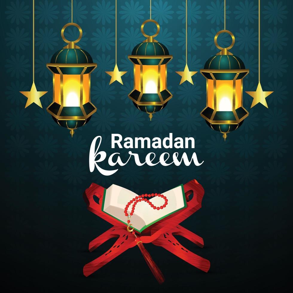 Ramadan Kareem oder Eid Mubarak Gruß Hintergrund vektor