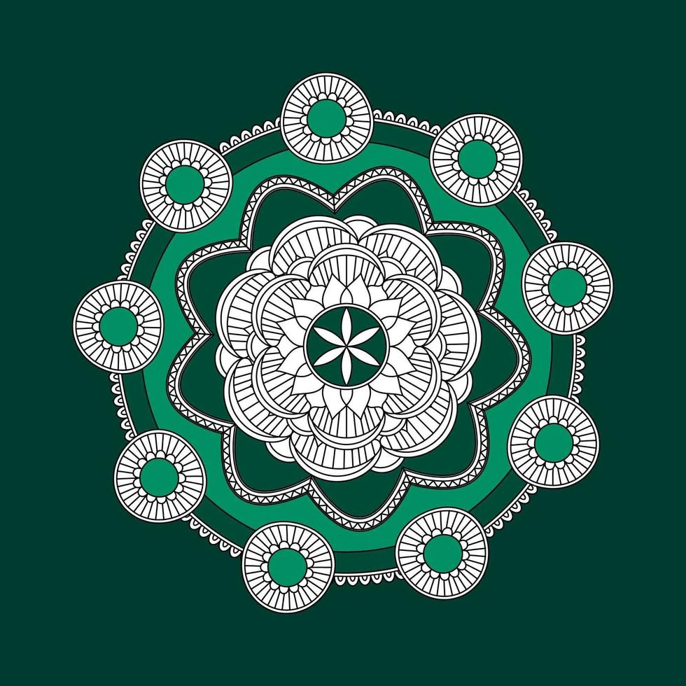 cirkulärt mönster i form av mandala, dekorativ prydnad i orientalisk stil, prydnads mandala design bakgrund fri vektor