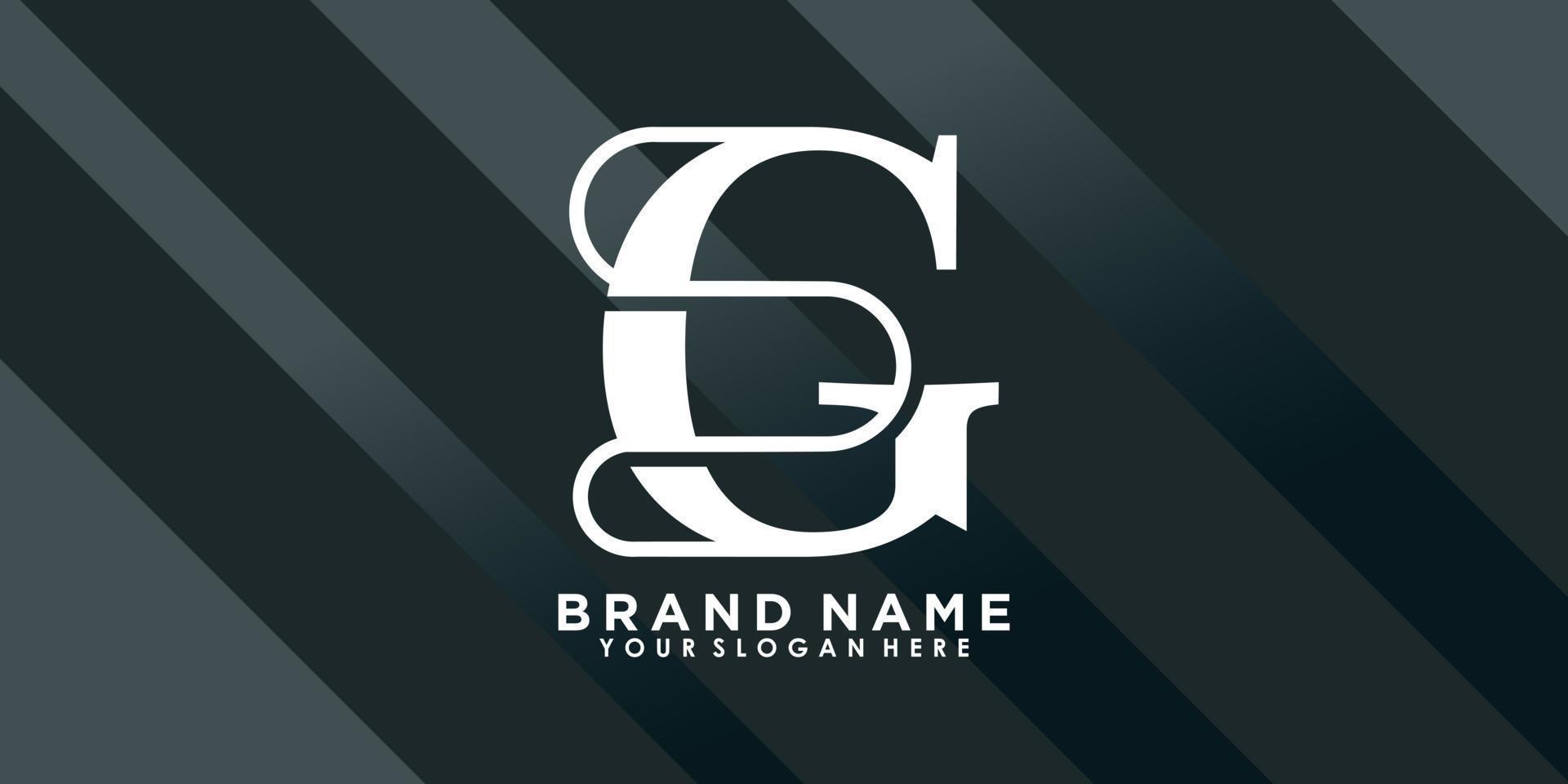 Marke Name Logo Design mit Brief G kreativ Konzept vektor