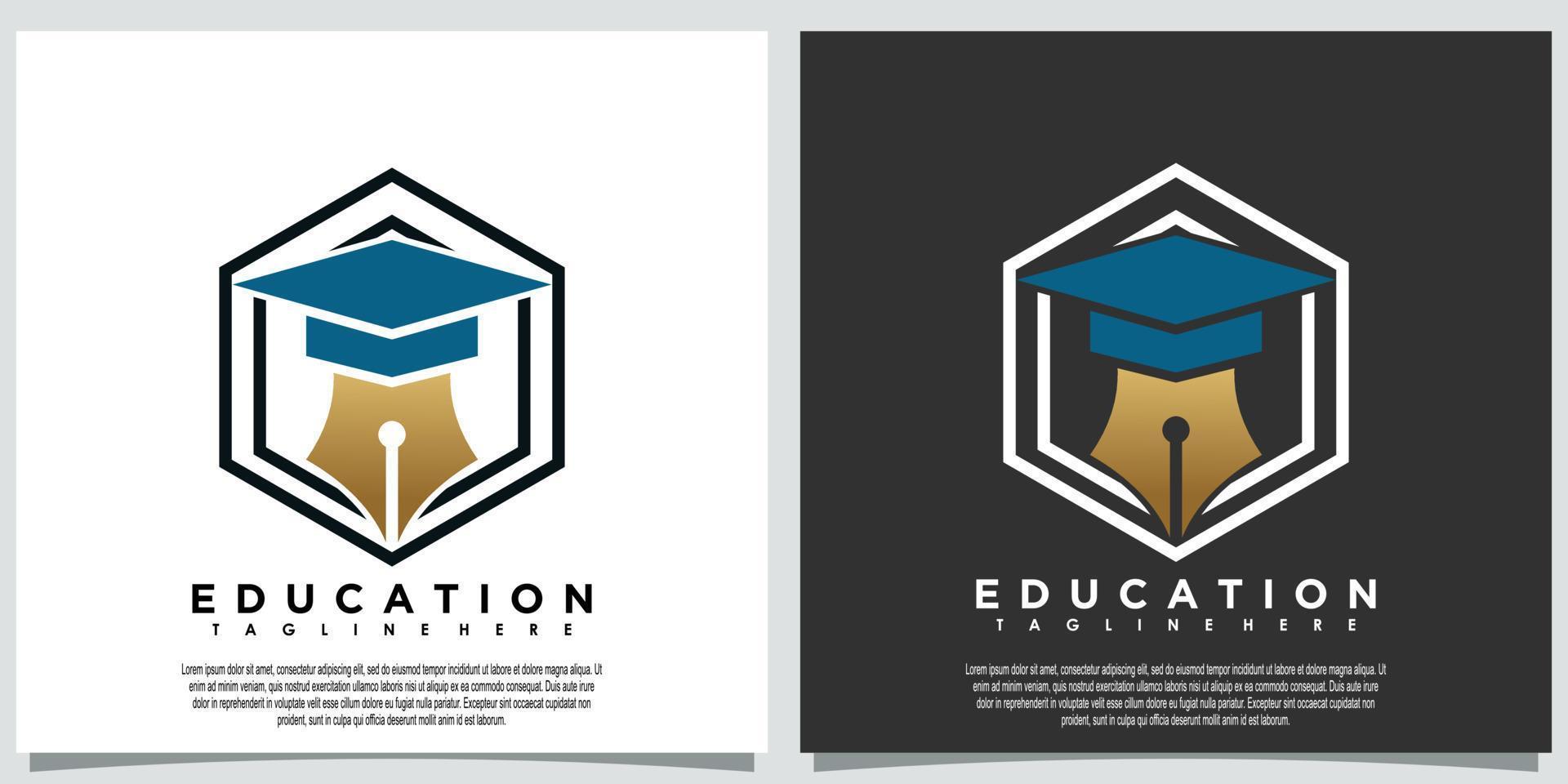 Bildung Logo Vorlage mit Stift kreativ Konzept vektor
