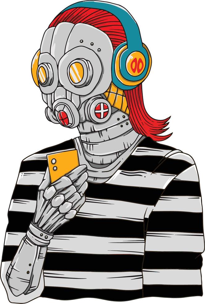 ett original- karaktär av en mänsklig bär en mask och innehav telefon med ord 'perfekt pretendent'. lämplig för t-shirt design, kläder, affisch, tapet, bakgrund, etc vektor
