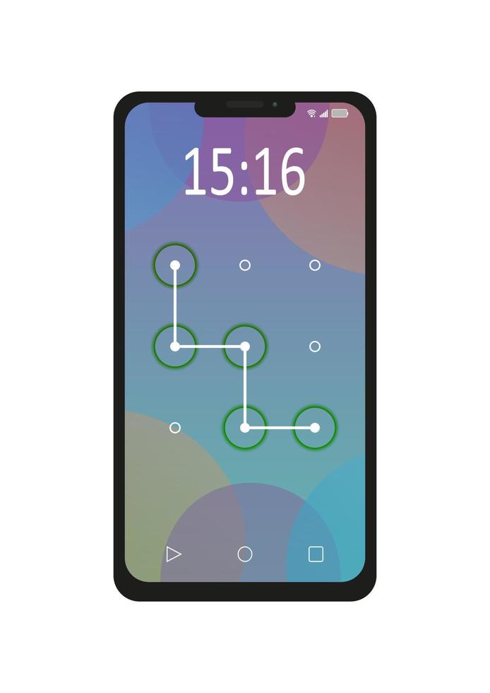 Telefon Muster Freischalten Vektor isoliert auf Weiß Hintergrund