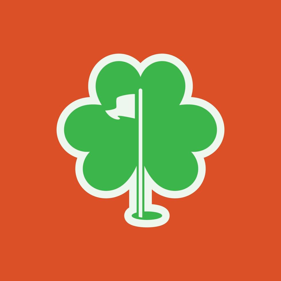 irländsk vitklöver golf logotyp vektor