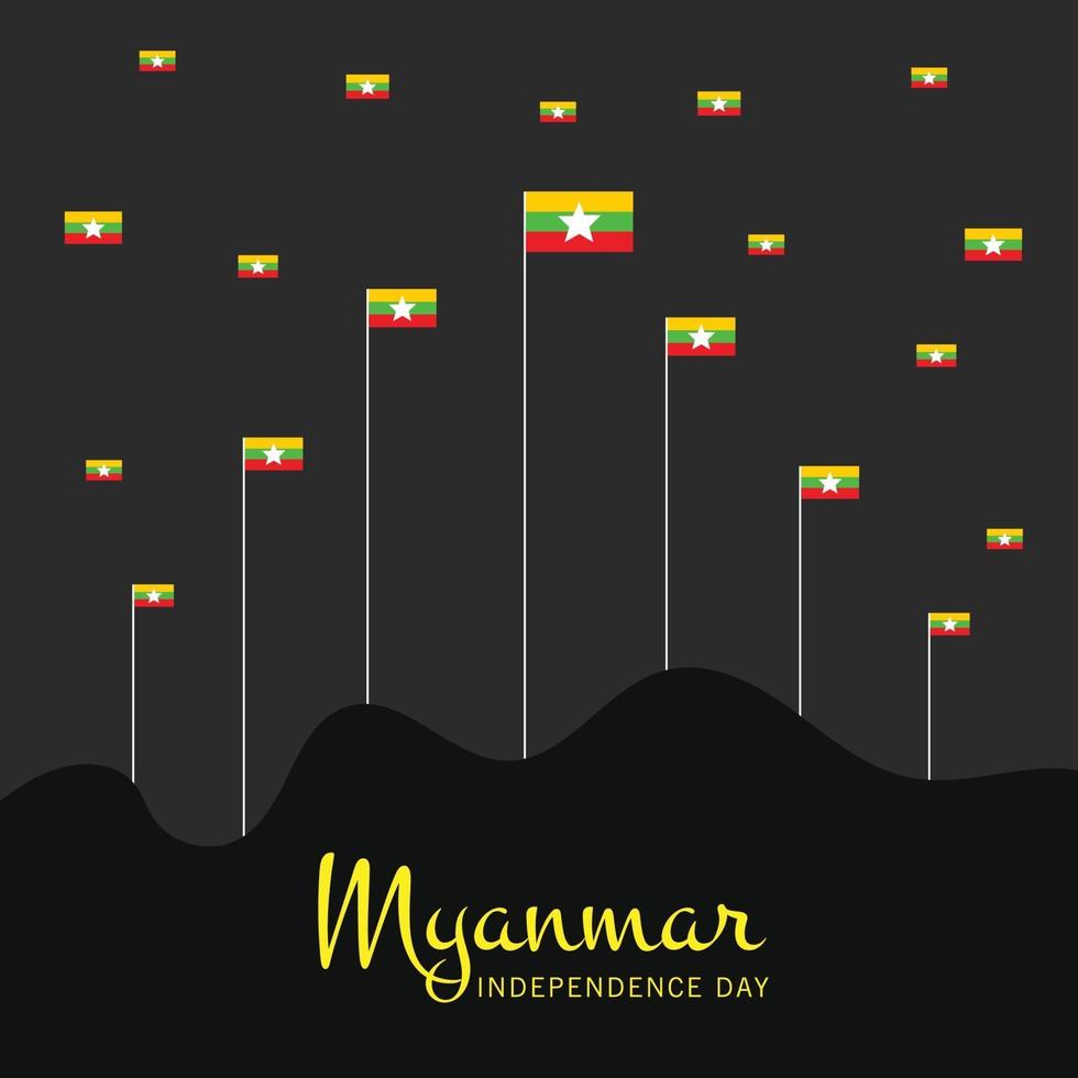 vektor illustration av en bakgrund för glad myanmars självständighetsdag.