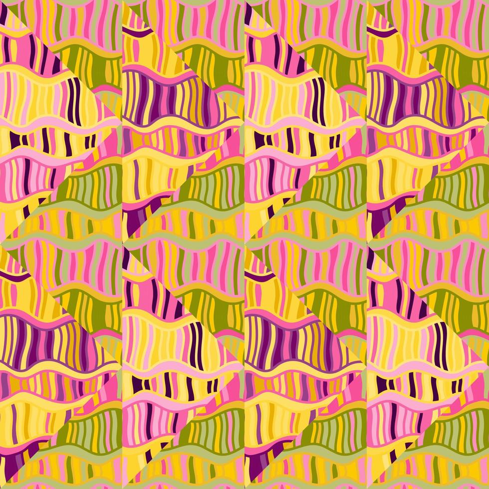 kreativ Stammes- Mosaik Fliese. abstrakt kritzeln nahtlos Hintergrund Muster. vektor