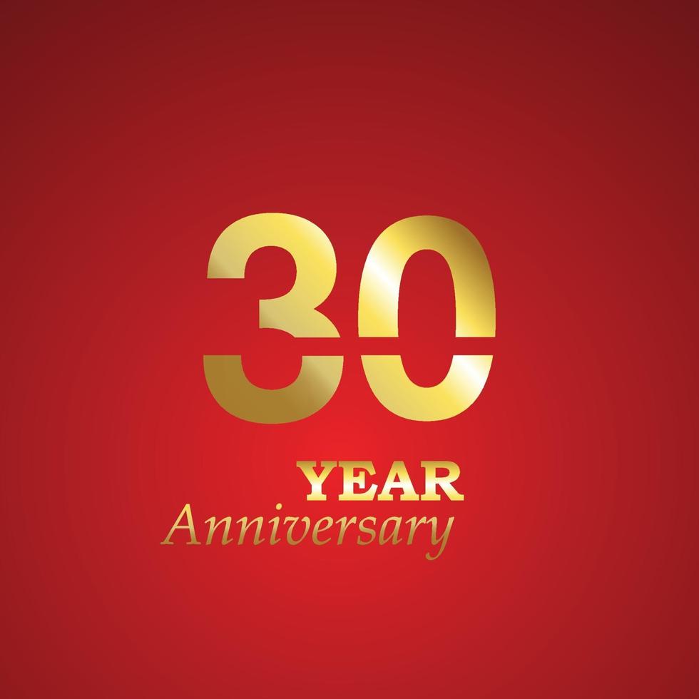30 Jahre Jubiläum Logo Vektor Vorlage Design Illustration