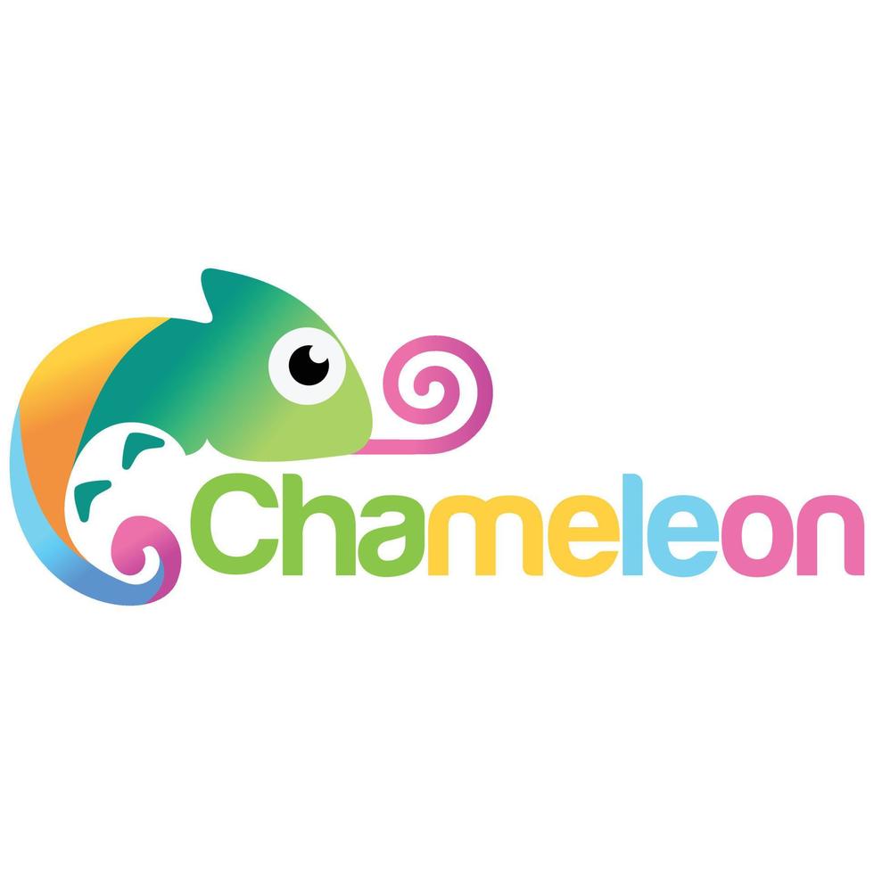 kreativ Chamäleon Reptil Logo Design. modern einfach minimalistisch retro Jahrgang Karikatur Maskottchen Charakter Logo Vektor Symbol Illustration Vorlage zum Produkt, Etikett, Zoo