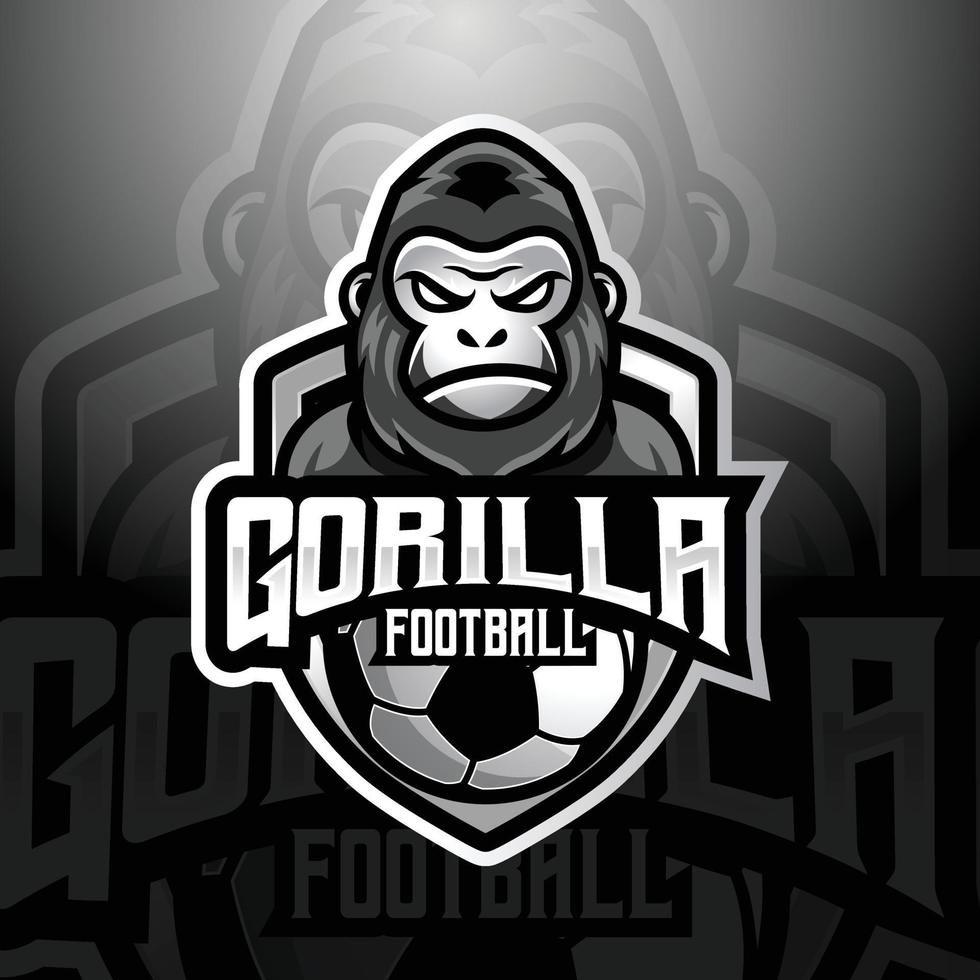 Gorilla Affe Maskottchen Logo Design Vektor mit modern Illustration Konzept Stil zum Abzeichen, Emblem und T-Shirt Drucken. modern Gorilla Logo Illustration zum Sport, Spieler, Streamer und Esport Team.