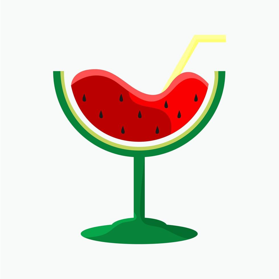 Illustration Vektor von Wassermelone Saft Logo Design Vorlage zum Cafe oder Restaurant