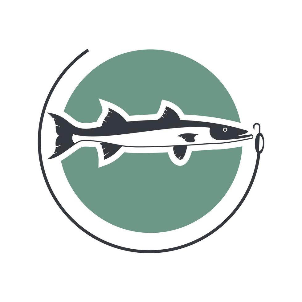 illustration vektor av barracuda fisk för mall logotyp design restaurang eller fiske klubb