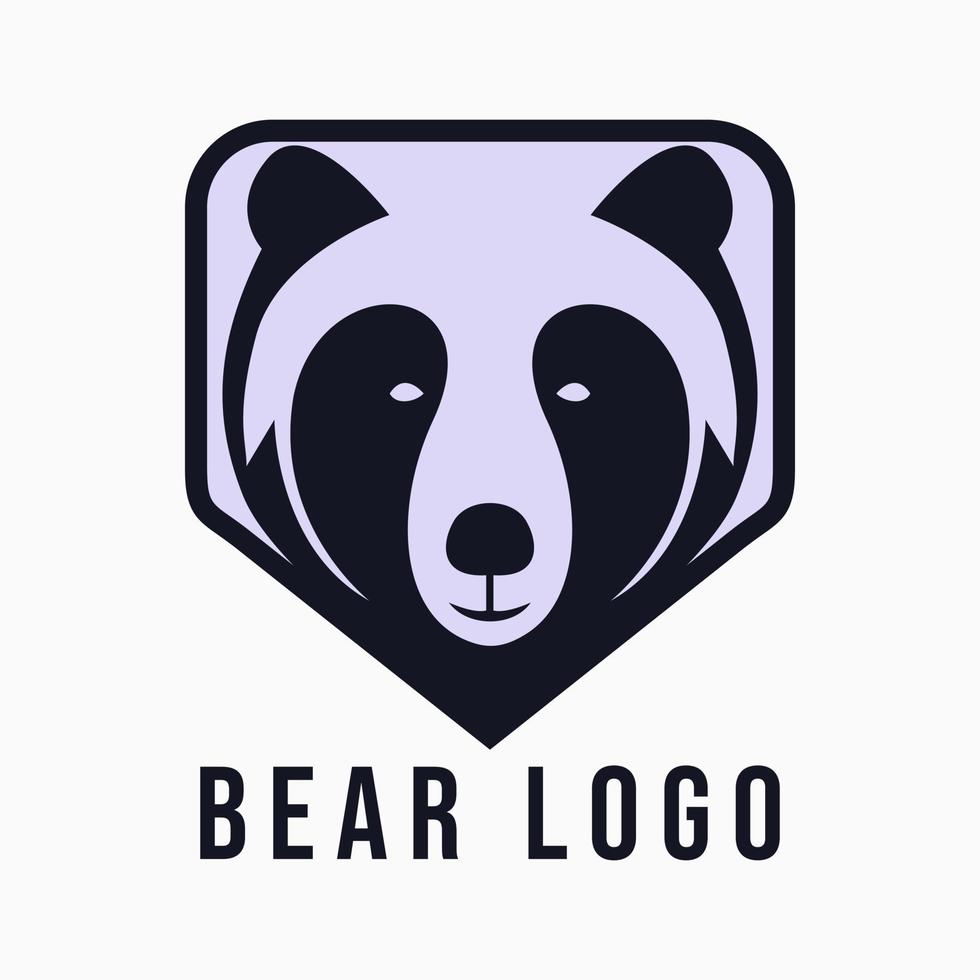 Illustration Vektor Kopf von Bär oder Panda Logo Design Vorlage