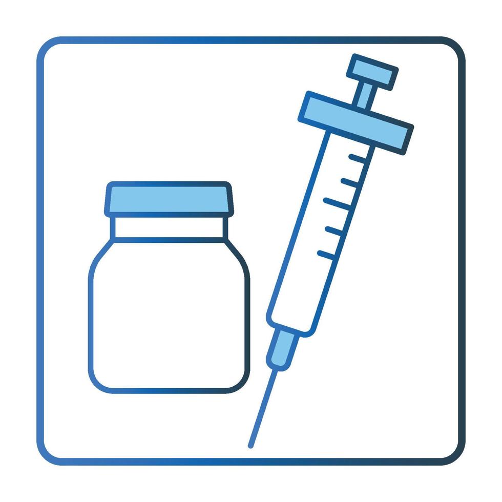 Impfstoff Symbol Illustration. Symbol verbunden zu Baby Pflege. geradlinig Farbe Symbol Stil, zwei Ton Symbol. einfach Vektor Design editierbar