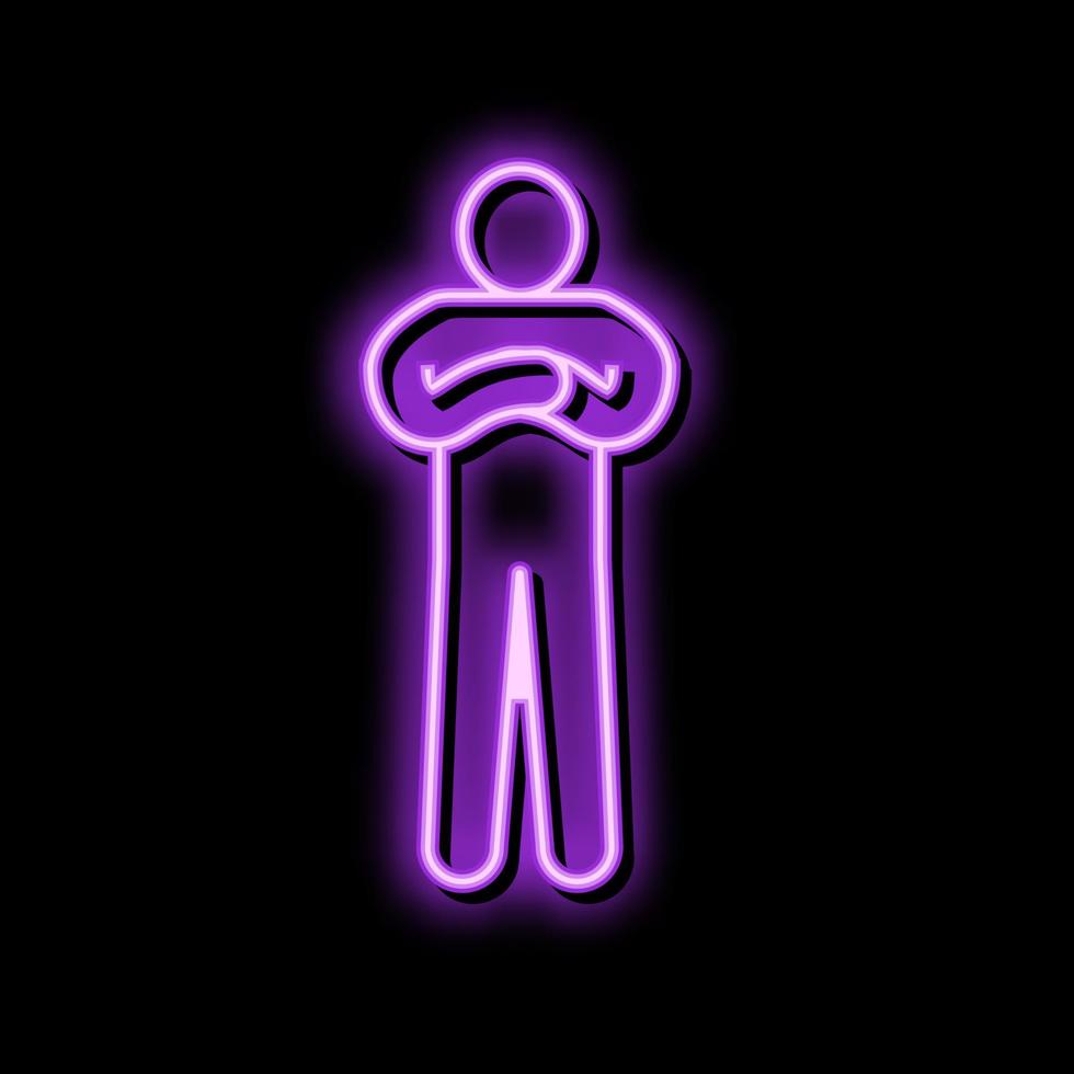 Kreuz Hand Mann Neon- glühen Symbol Illustration vektor