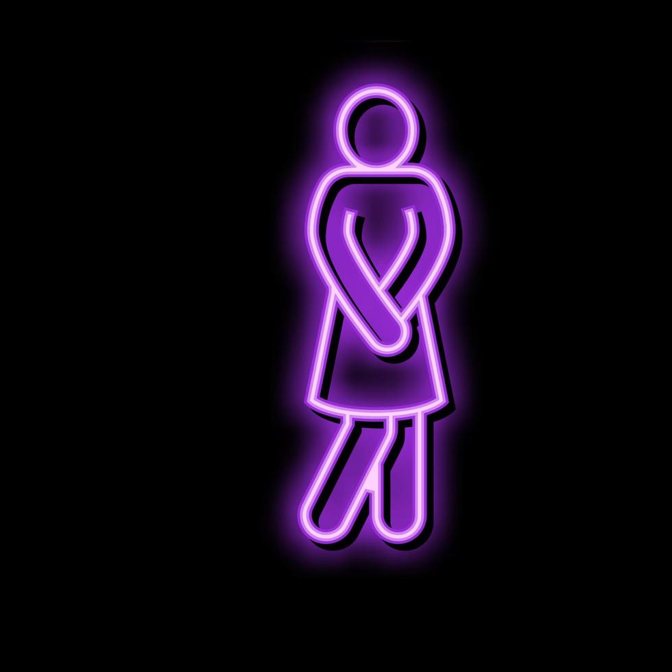 kvinna toalett silhuett neon glöd ikon illustration vektor