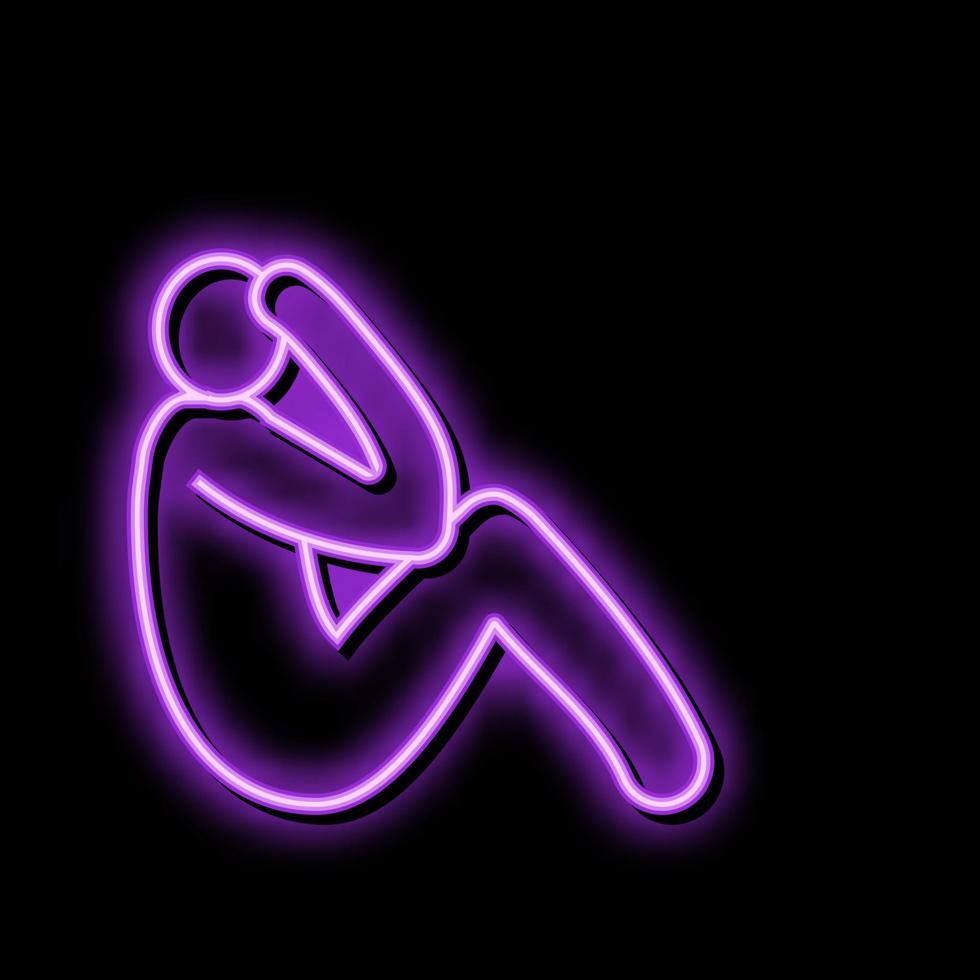 traurig Mann Silhouette Neon- glühen Symbol Illustration vektor