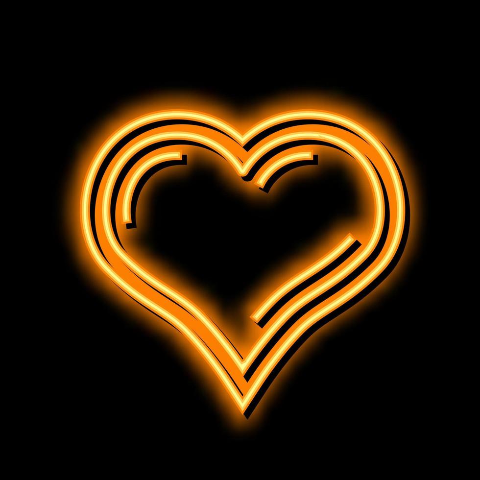hjärta spår spel neon glöd ikon illustration vektor
