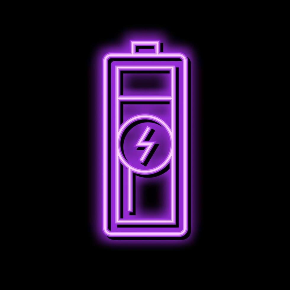 aufladen Batterie Leistung Energie Neon- glühen Symbol Illustration vektor