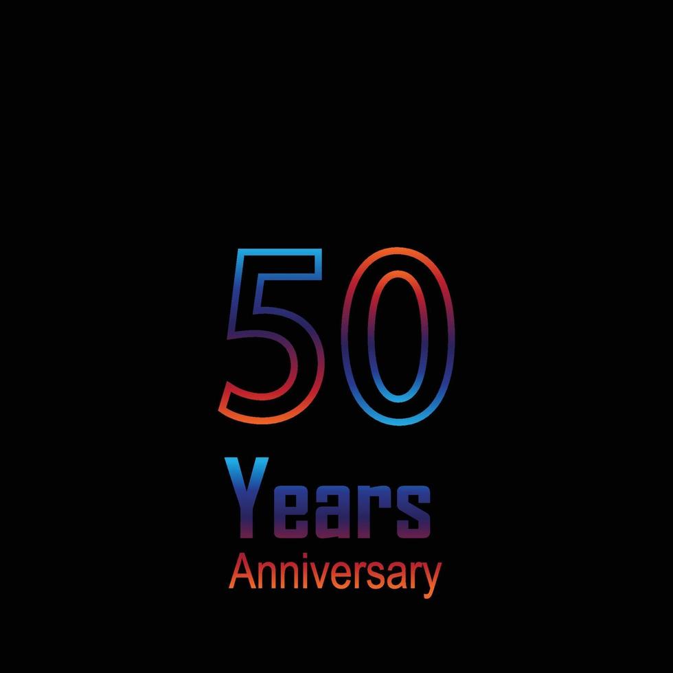 50 Jahre Jubiläum Logo Vektor Vorlage Design Illustration