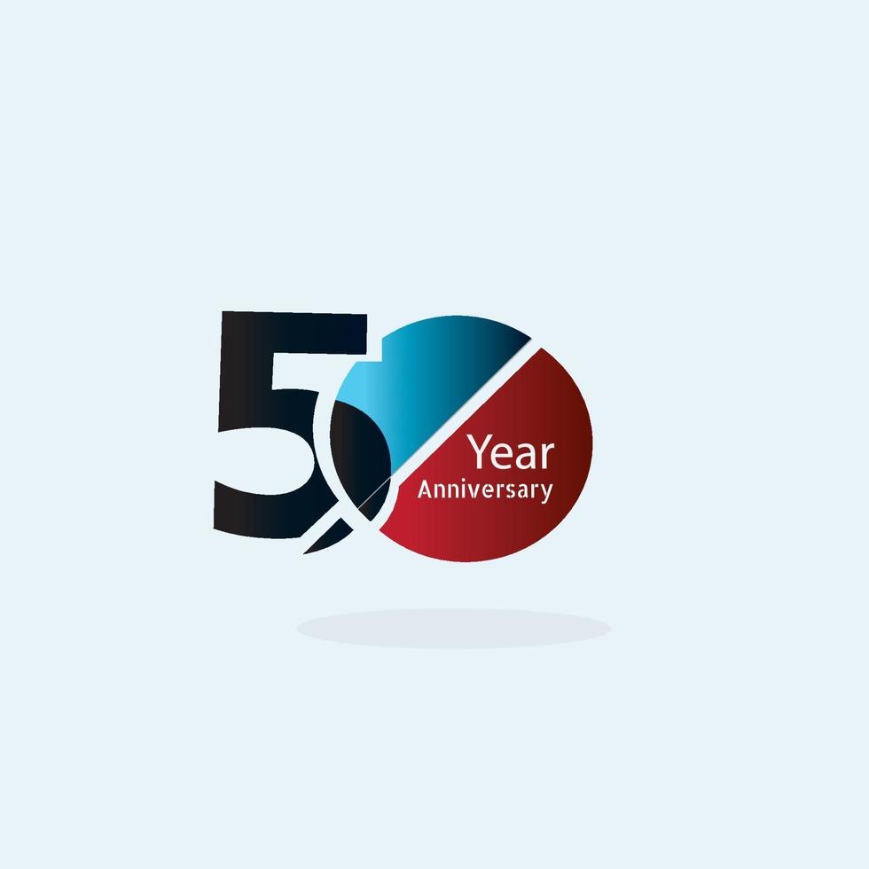 50 Jahre Jubiläum Logo Vektor Vorlage Design Illustration