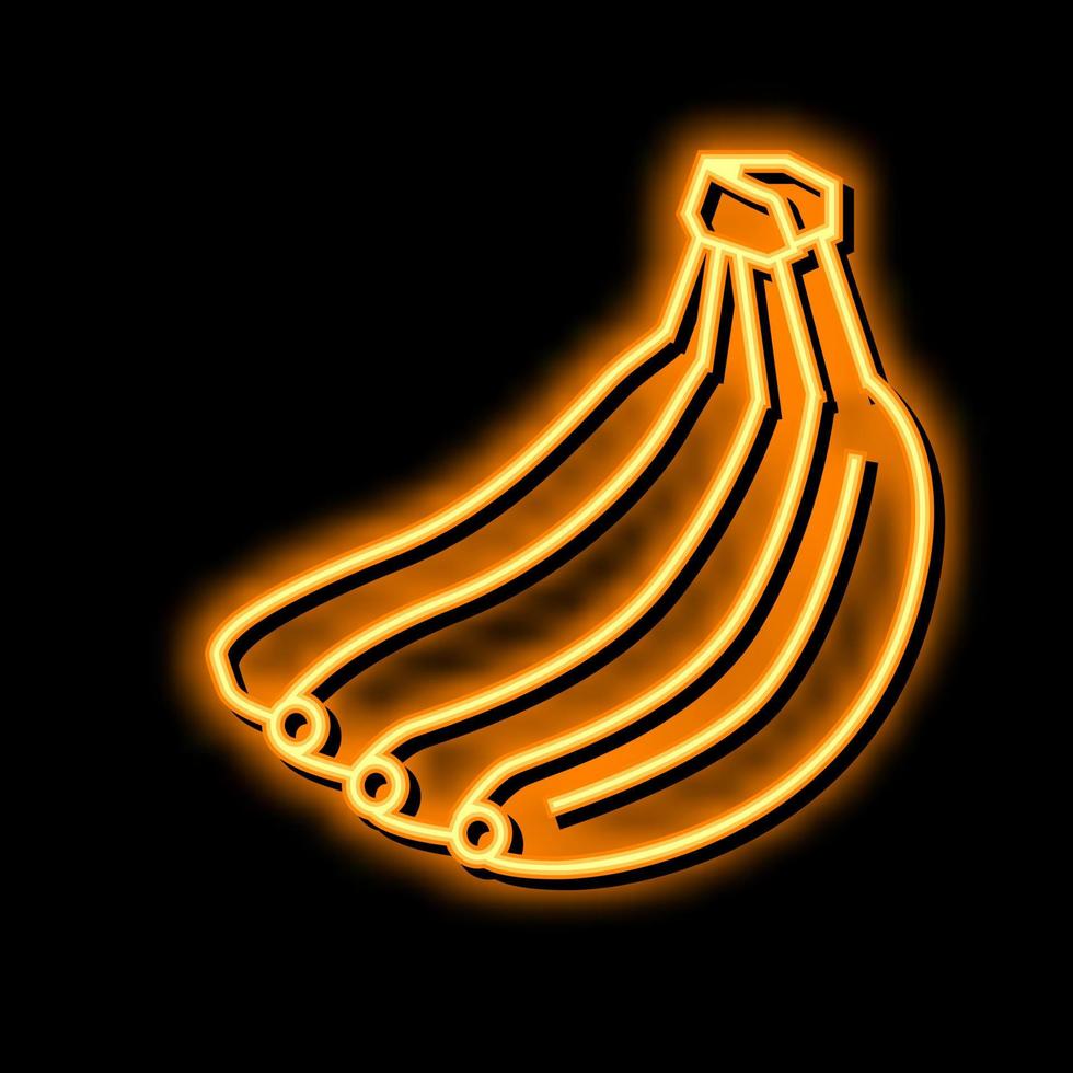 knippa banan neon glöd ikon illustration vektor