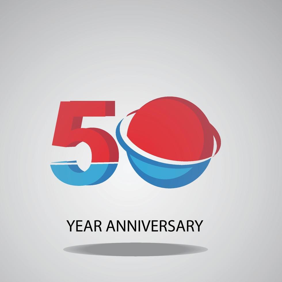 50 Jahre Jubiläum Logo Vektor Vorlage Design Illustration