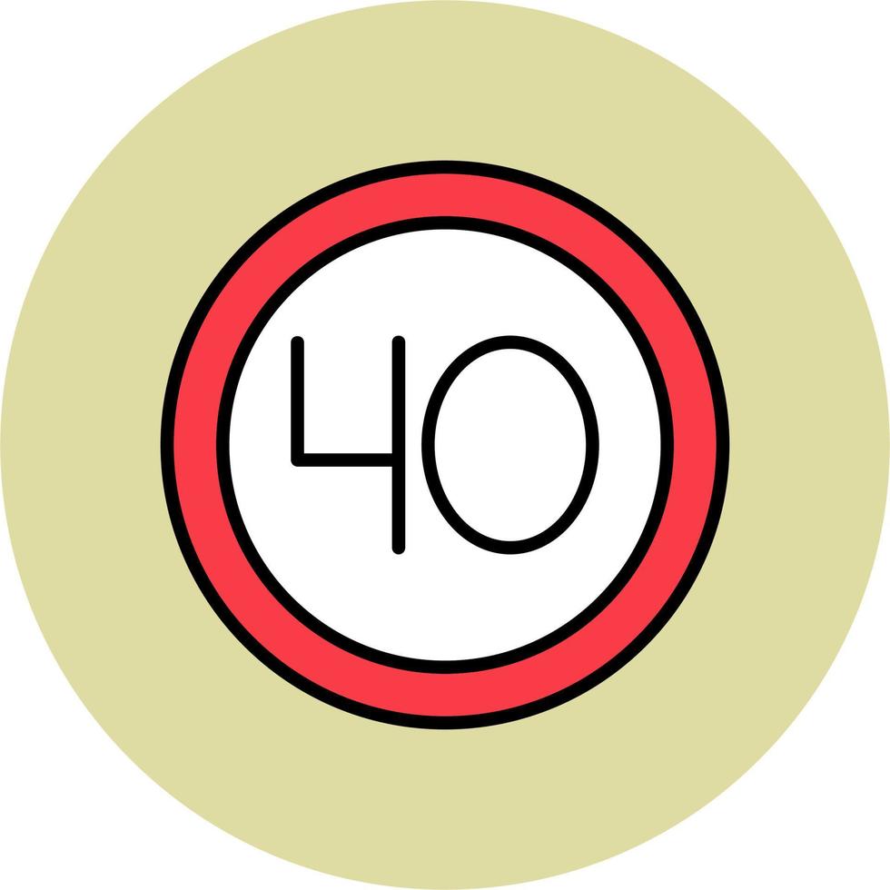 40 Geschwindigkeit Grenze Vektor Symbol