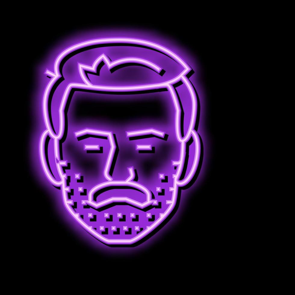 Bartwuchs Bart Haar Stil Neon- glühen Symbol Illustration vektor