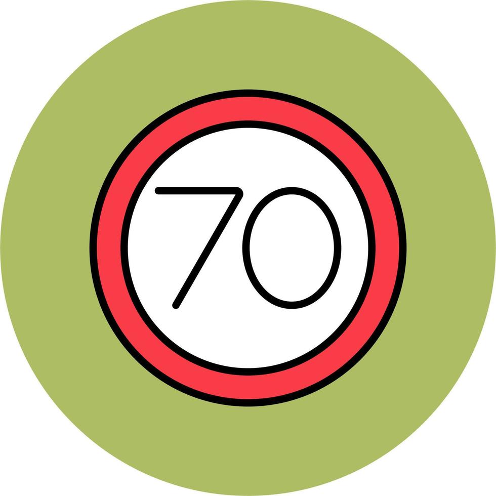 70 Geschwindigkeit Grenze Vektor Symbol