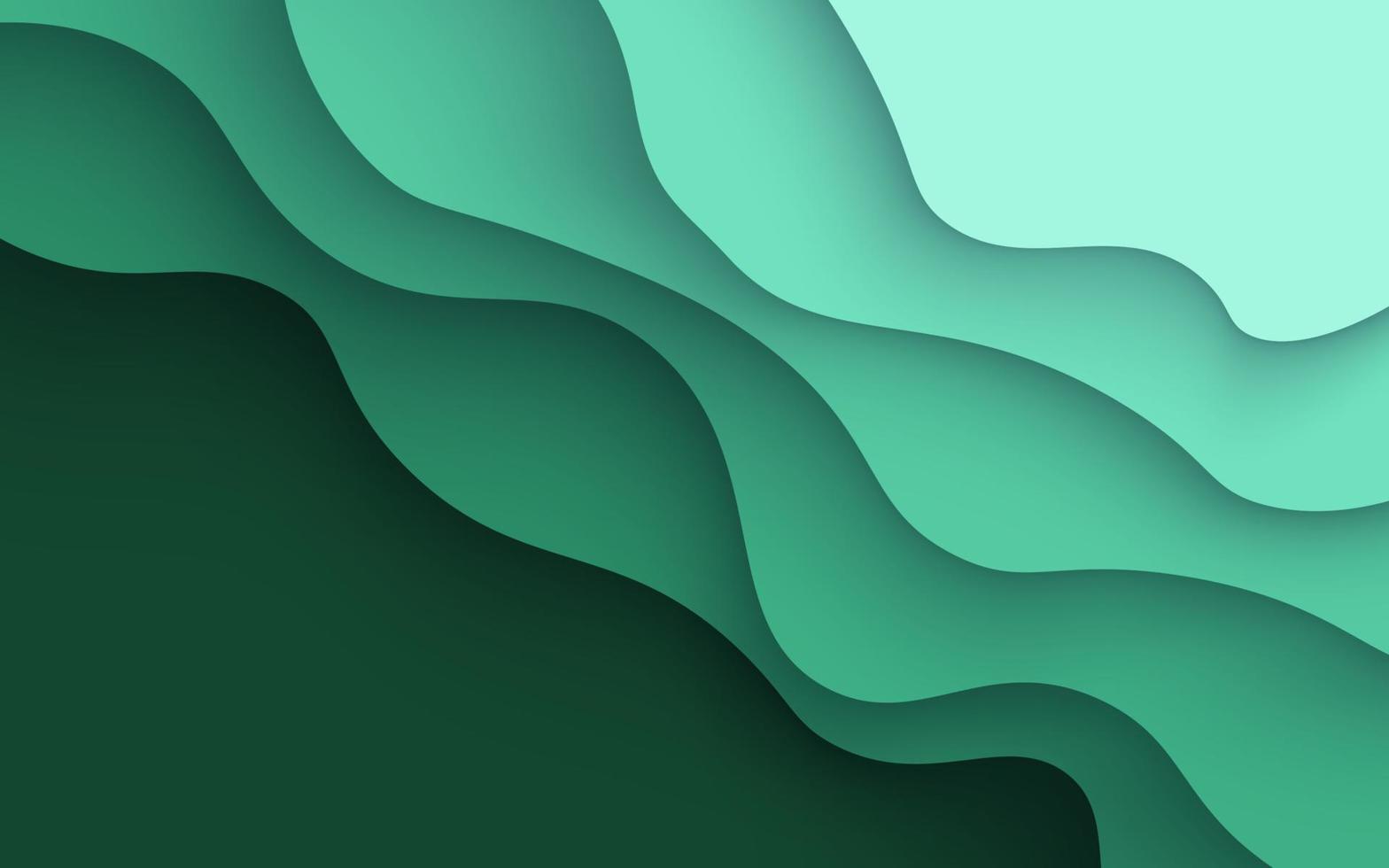 mång skikten grön Färg textur 3d papperssår skikten i lutning vektor baner. abstrakt papper skära konst bakgrund design för hemsida mall. topografi Karta begrepp eller slät origami papper skära