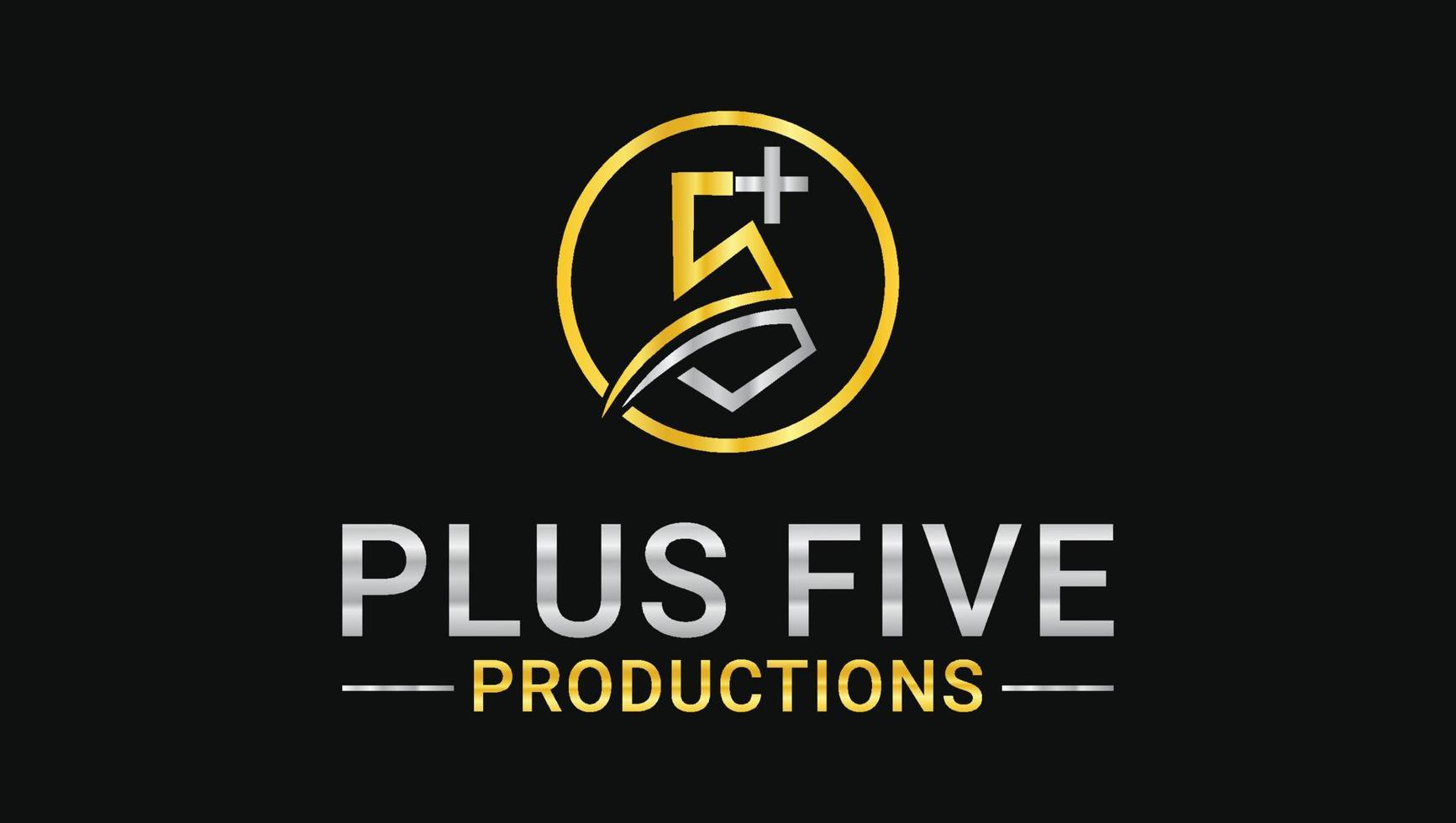 kreativ p5 plus eller plus fem produktioner monogram logotyp design mall vektor