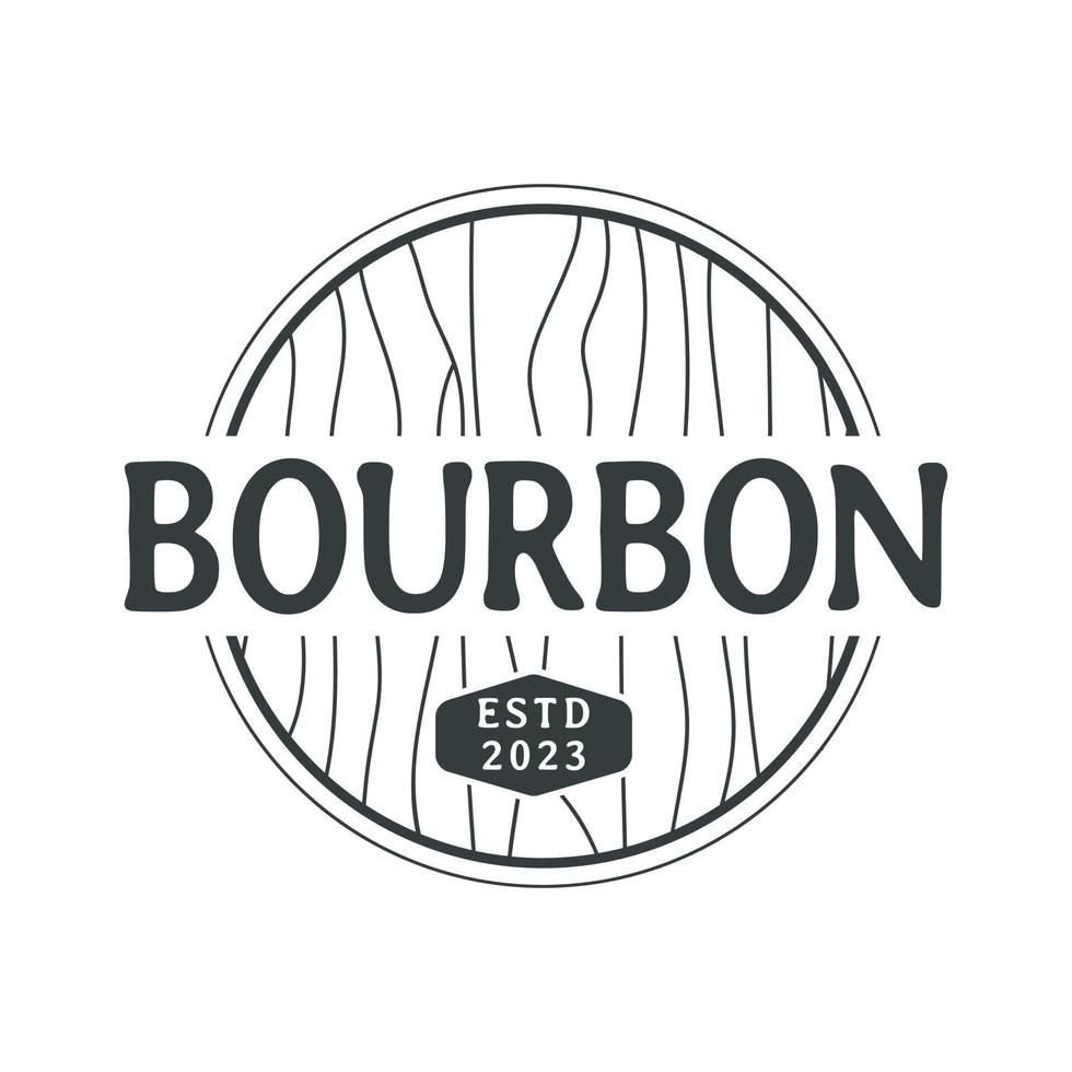 bourbon trä- tunna kagge emblem kan vara Begagnade för klassisk amerikan öl logotyp design vektor