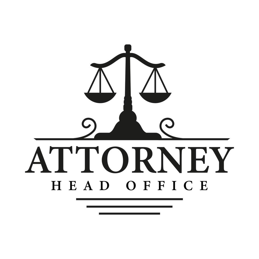 rustik årgång rättvisa logotyp för domstol åklagarens kontor, lag fast advokat logotyp mall vektor