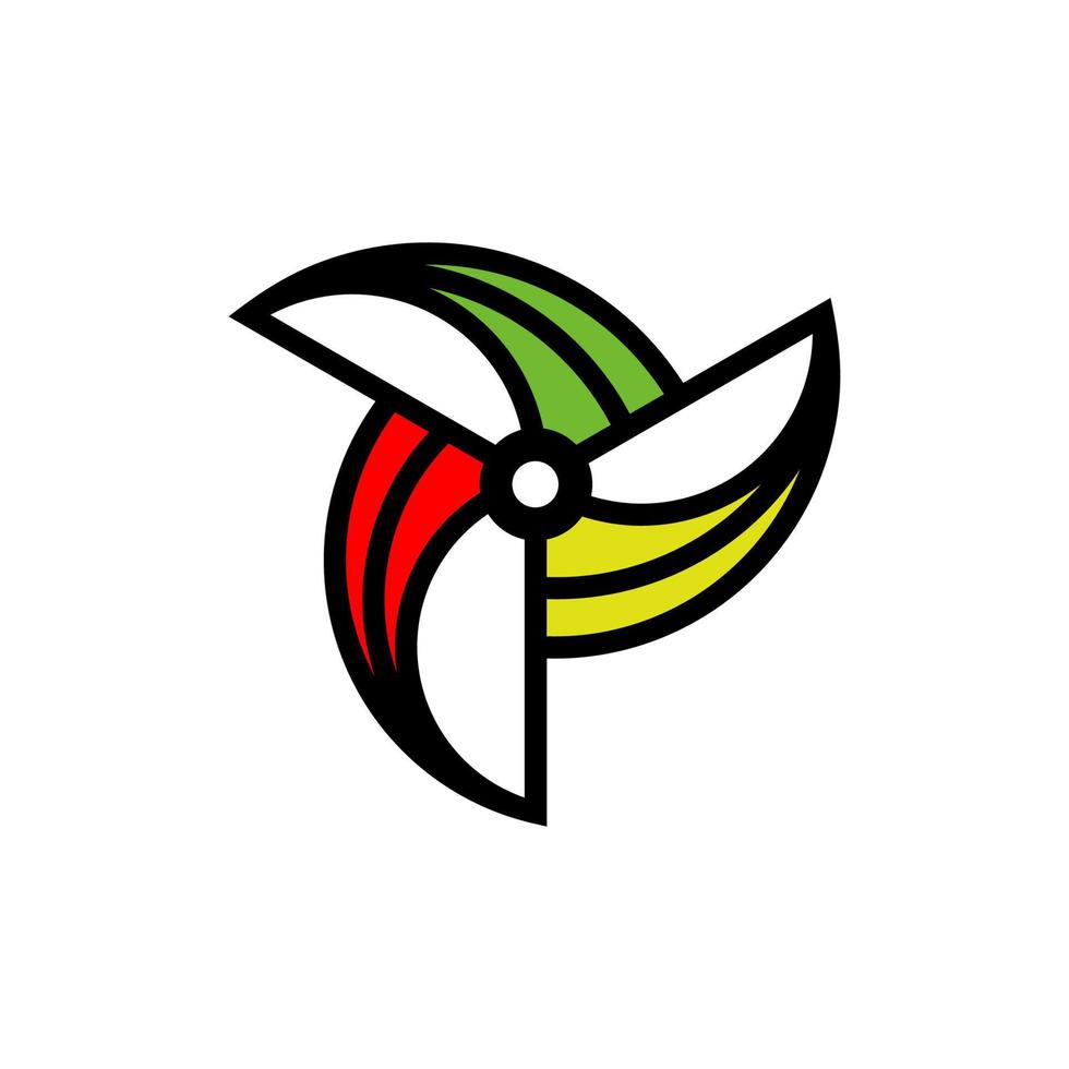 bunt Propeller Luft kreativ Linie Logo Design vektor