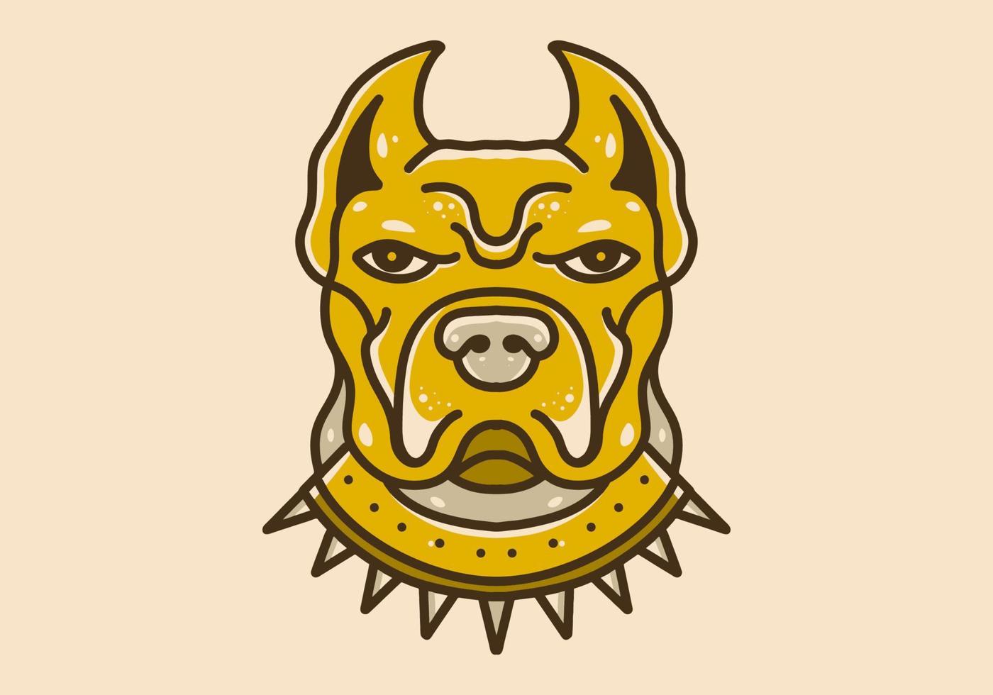 Illustration Design von ein Grube Stier Hund Kopf vektor