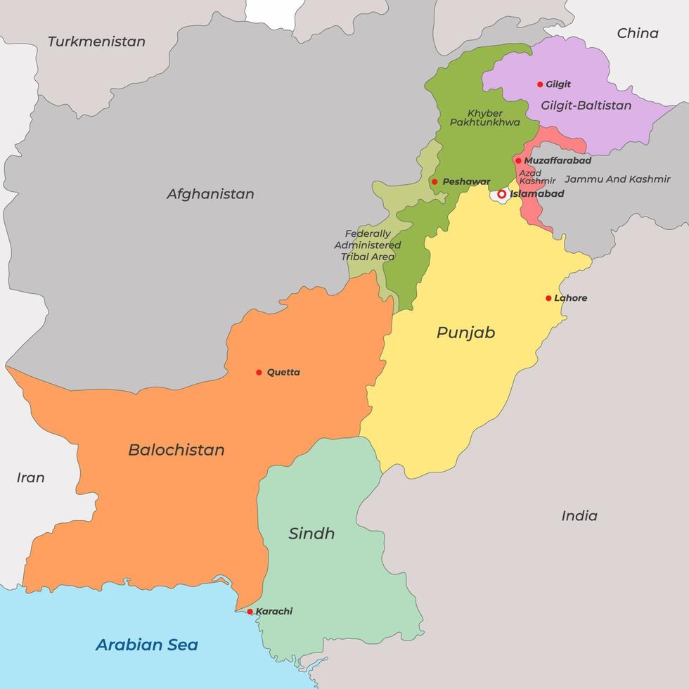 Pakistan Land Karte vektor