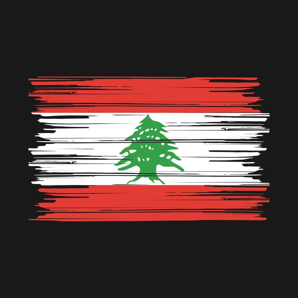 libanon flagge bürste vektor