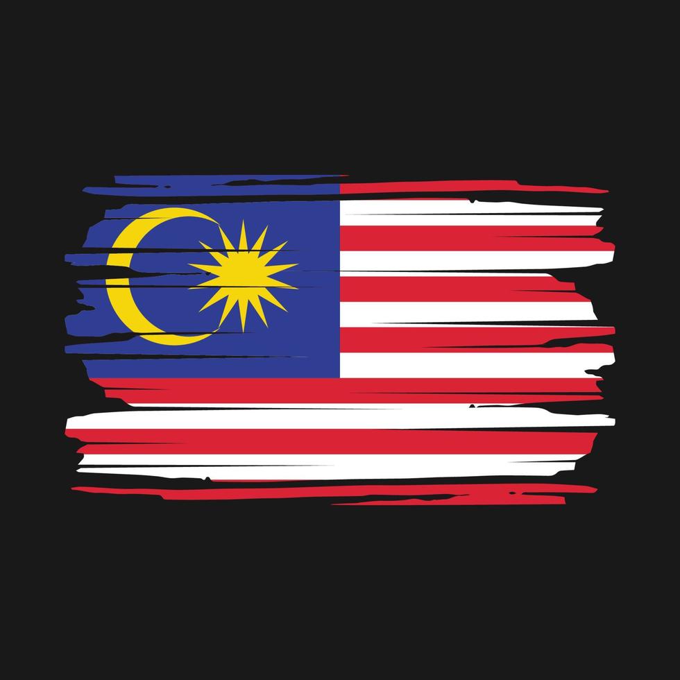 Pinselvektor der malaysischen Flagge vektor