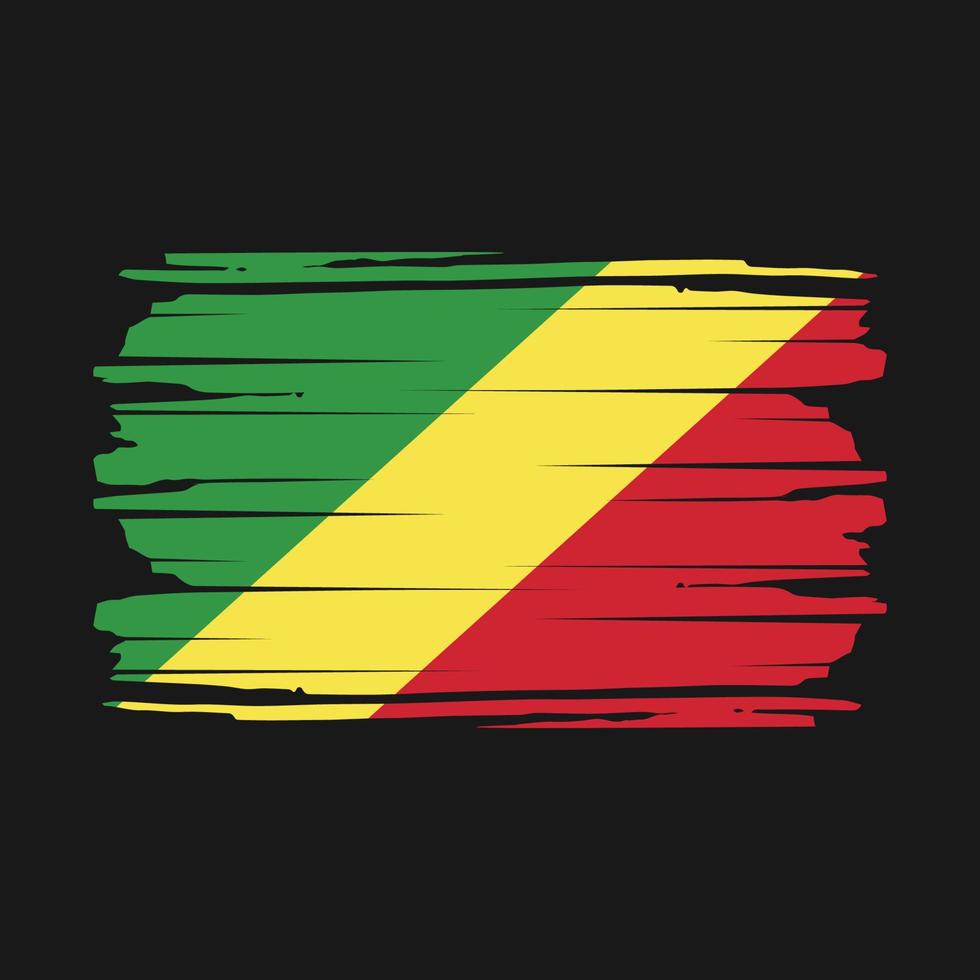 kongo flagga borsta vektor
