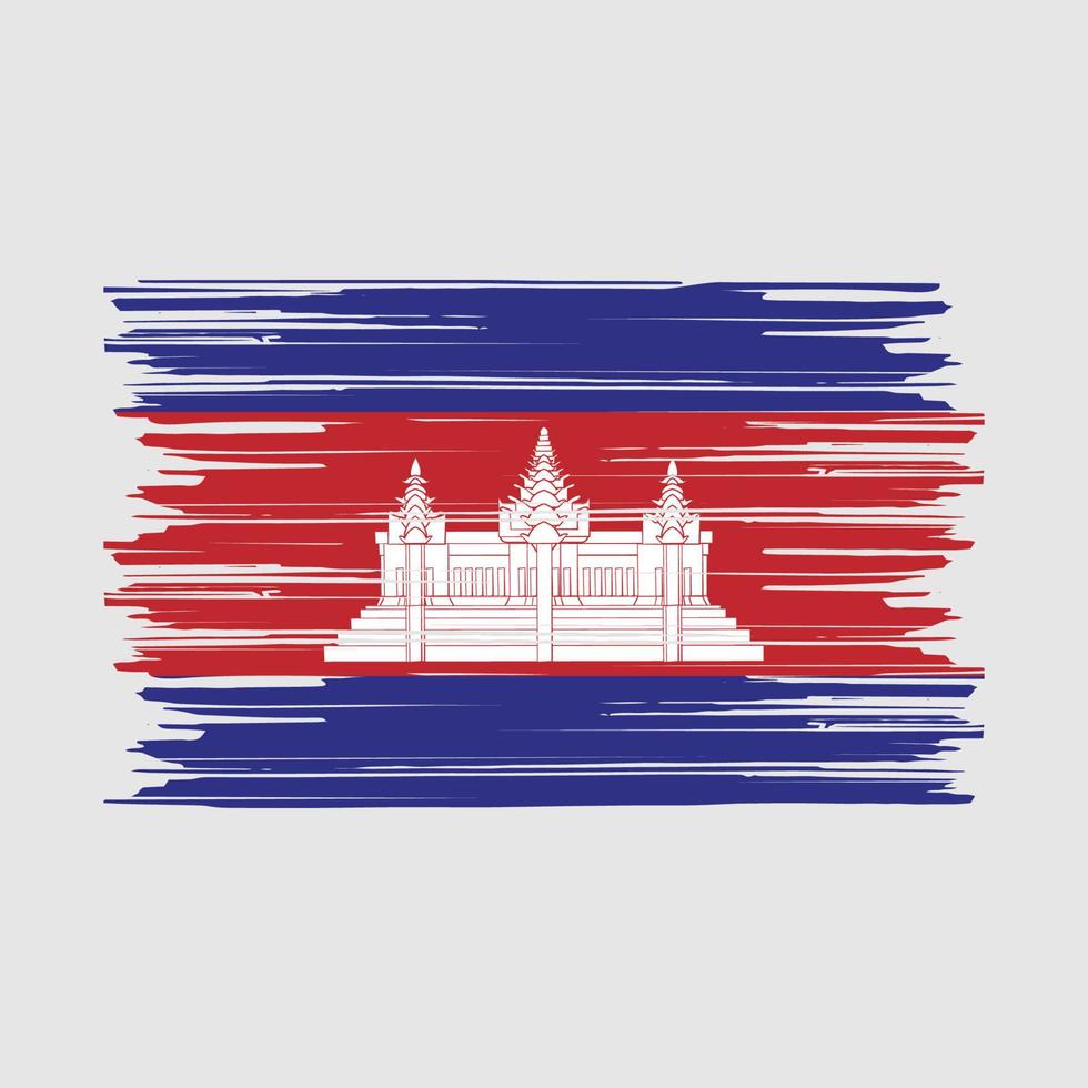 Kambodscha Flaggenbürste vektor