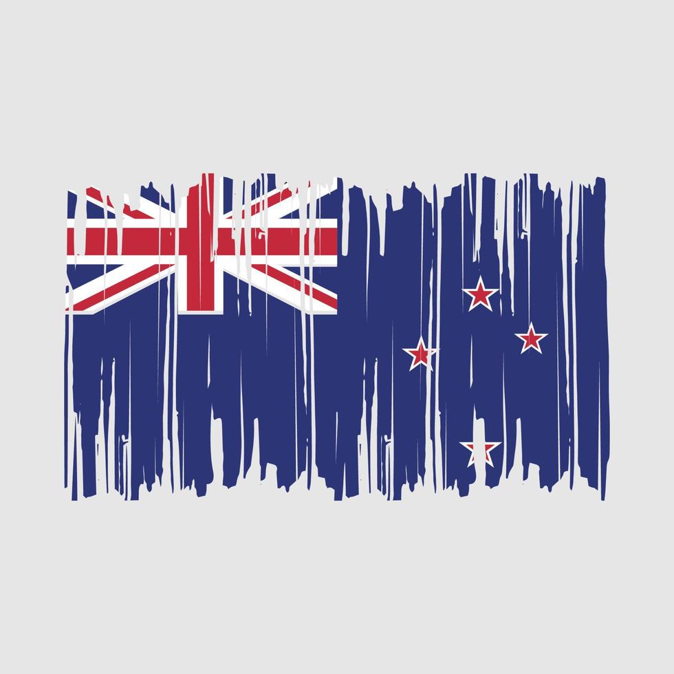 ny zealand flagga borsta vektor illustration