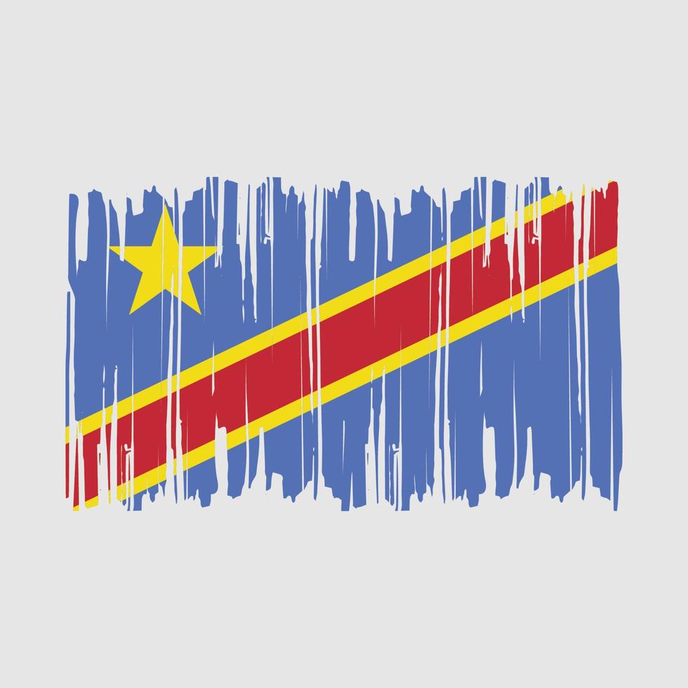 republik kongo flagge pinsel vektor illustration