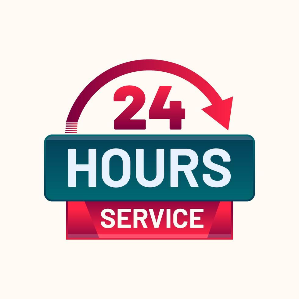 24 timmar service varje dag vektor