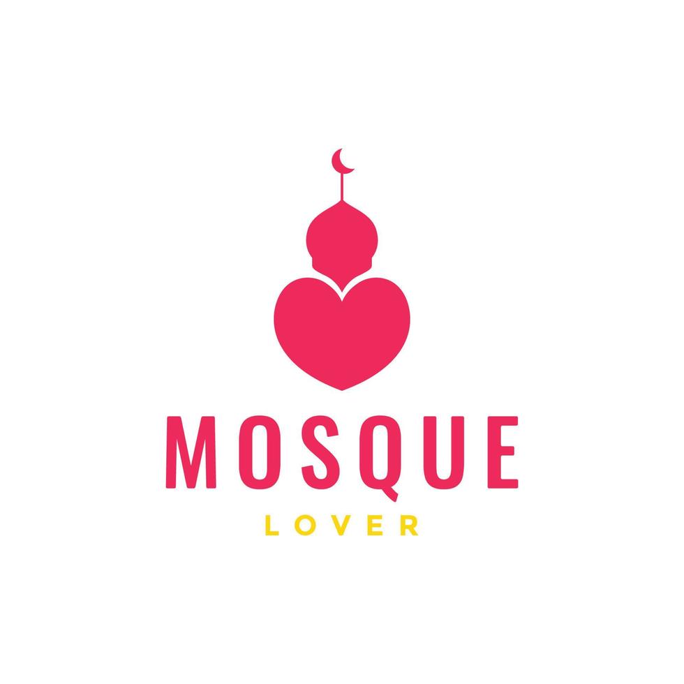 moské kärlek plats be Gud muslim modern minimal logotyp design vektor ikon illustration