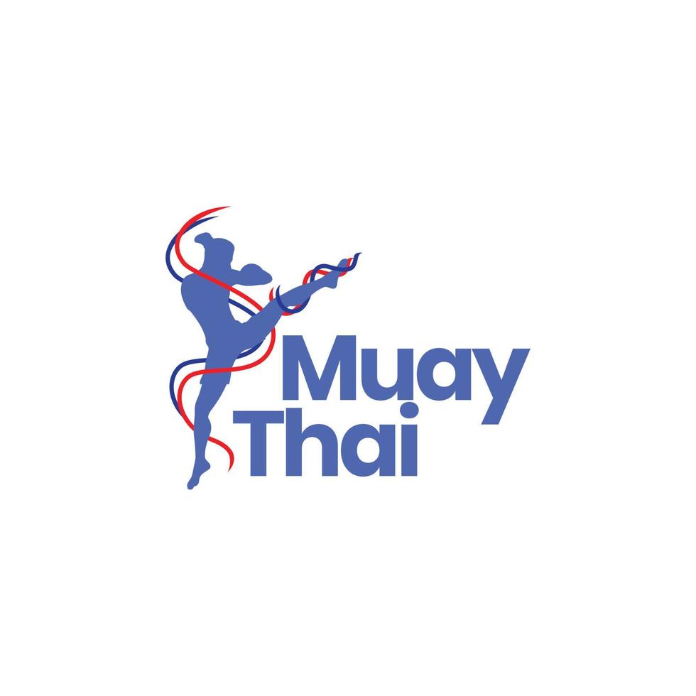 man sport själv försvar muay thai sparka mästare modern logotyp design ikon vektor illustration