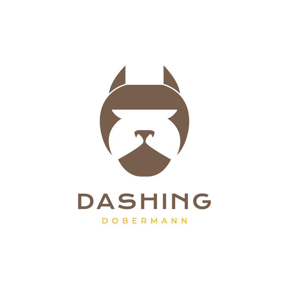 Haustiere Tier Hund Dobermann schneidig Gesicht geometrisch Logo Design Vektor Symbol Illustration