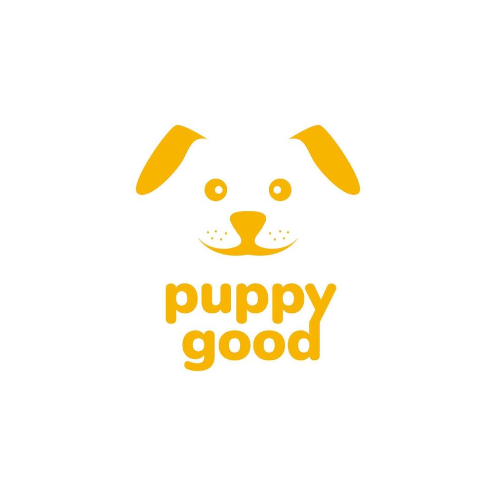süß Gesicht Hündchen Hund Freund Lächeln Ohren Maskottchen Logo Design Vektor Symbol Illustration